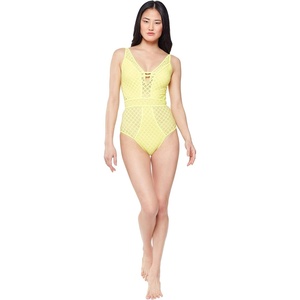 image:imageJessica Simpson On The Spot Side Tie Maillot OnePieceSpritz Plunge Eyelet