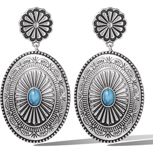 image:imageJessica Simpson Turquoise Drop Earrings for Women Oxidized SilverToneSilver Oxidized