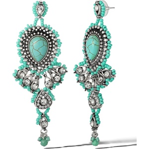 image:imageJessica Simpson Turquoise Earrings for Women Oxidized GoldTone or SilverTone Turquoise Dangle Earrings Western JewelryTurquoise Teardrop