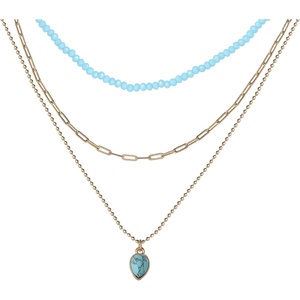 image:imageJessica Simpson Turquoise and Blue Bead Layered Necklace for Women