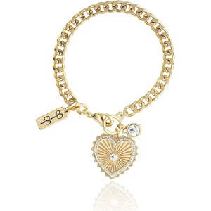 image:imageJessica Simpson Womens Charm Bracelet  75 GoldTone Charm Bracelet JewelryHeart
