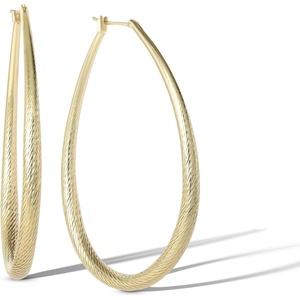 image:imageJessica Simpson Womens Hoop Earrings  SilverTone or GoldTone HoopGold Oval Hoops