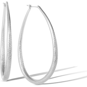image:imageJessica Simpson Womens Hoop Earrings  SilverTone or GoldTone HoopSilver Oval Hoops