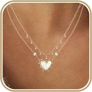 image:imageJessica Simpson Womens Layered Heart Necklace 18  2  GoldTone Double Strand Necklace with Heart Pendant