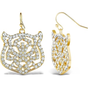 image:imageJessica Simpson Womens Tiger Drop Earrings  GoldTiger Earrings with Clear