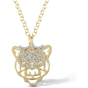 image:imageJessica Simpson Womens Tiger Necklace 17  2  GoldTone Tiger Pendant Necklace with Rhinestones