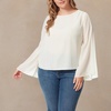 image:imageJessica Simpson Womens Monique Ruched Peplum TopGardenia