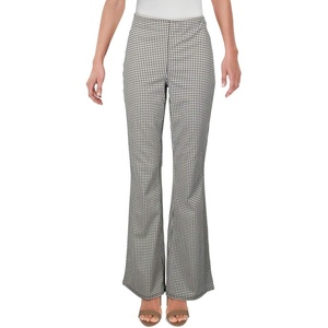 image:imageJessica Simpson Womens Misses Effortless High Rise Pull On Flare JeanBlackIvory Simple Houndstooth