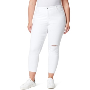 image:imageJessica Simpson Womens Spotlight High Rise Slim Straight Ankle StandardWhite