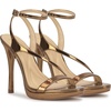 image:imageJessica Simpson Womens Dixia Ankle Strap Heeled SandalsBronze Mirror Metallic