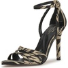 image:imageJessica Simpson Womens Calisa Strappy High Heel SandalBone Combo Crackled Shimmer Zebra