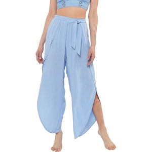 image:imageJessica Simpson Basic Solids Tie Waist Beach Pants CoverUpBlue Mist