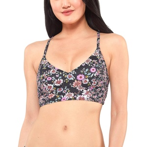 image:imageJessica Simpson Womens Mix amp Match Floral Bikini Swimsuit Separates Top amp BottomBlack Cropped Cami