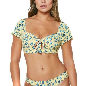 image:imageJessica Simpson Womens Mix amp Match Floral Bikini Swimsuit Separates Top amp BottomSol Puff Sleeve
