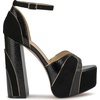 image:imageJessica Simpson Womens Avele Ankle Strap Platform SandalBlackGold Suede