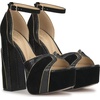 image:imageJessica Simpson Womens Avele Ankle Strap Platform SandalBlackGold Suede