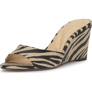 image:imageJessica Simpson Womens Bolir Wedge SandalBone Combo Crackled Shimmer Zebra