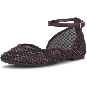image:imageJessica Simpson Womens Laelli Embellished Ballet FlatCherry Mahogany Fishnet