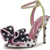 image:imageJessica Simpson Womens Olivine Bow Heeled SandalBlackWhiteLilac Satin