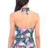 image:imageJessica Simpson Gardenia Paradise Bow Halter Tankini TopDark Navy Multi