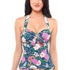 image:imageJessica Simpson Gardenia Paradise Bow Halter Tankini TopNavy Multi Tankini