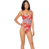 image:imageJessica Simpson Gardenia Paradise Tie Waist OnePieceRed Floral Spaghetti Strap