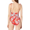 image:imageJessica Simpson Gardenia Paradise Tie Waist OnePieceRed Floral Spaghetti Strap