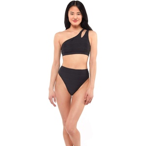 image:imageJessica Simpson Womens Mix amp Match Solid Spring Bikini Swimsuit Separates Top amp BottomBlack One Shoulder Top