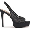 image:imageJessica Simpson Womens Sibilla Slingback Platform PumpsBlackPewter Lurex Lace