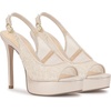 image:imageJessica Simpson Womens Sibilla Slingback Platform PumpsPale Champagne Sparkle Lace