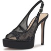 image:imageJessica Simpson Womens Sibilla Slingback Platform PumpsBlackPewter Lurex Lace