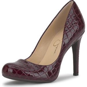 image:imageJessica Simpson Womens Calie Classic PumpsCherry Mahogany Savvy Croco