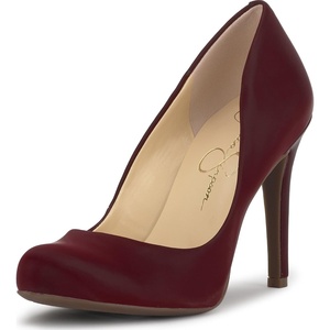 image:imageJessica Simpson Womens Calie Classic PumpsDark Cherry Sateen