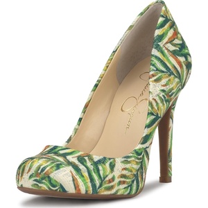 image:imageJessica Simpson Womens Calie Classic PumpsGreen Multi Jungle Jacquard