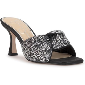 image:imageJessica Simpson Womens Evirra Knotted High Heel SandalsBlack Shimmer Sand