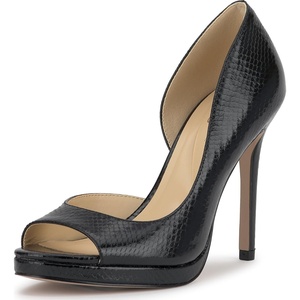 image:imageJessica Simpson Womens Kimli Peep Toe PumpsBlack Metallic Snake Print