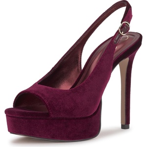 image:imageJessica Simpson Womens Sibilla Slingback Platform PumpsDark Cherry Lux Velvet