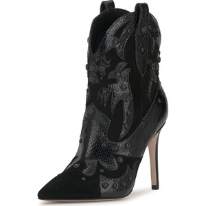 image:imageJessica Simpson Womens Palieve Pointed Toe Western BootiesBlack Suede