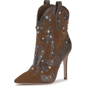 image:imageJessica Simpson Womens Palieve Pointed Toe Western BootiesLight Hickory Suede