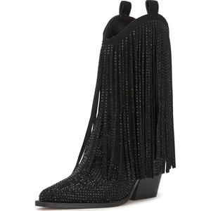 image:imageJessica Simpson Womens Paredisa Embellished Fringe Western BootiesBlack