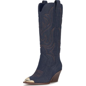image:imageJessica Simpson Womens Zuliena Pointed Cap Toe Western BootsIndigo Denim