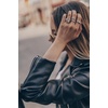 image:imageJessica Simpson Womens Adjustable Ring Watch  Crystal Bezel Quartz Analog Mini Dial Stretch Band Fashion Jewelry AccessorySilver